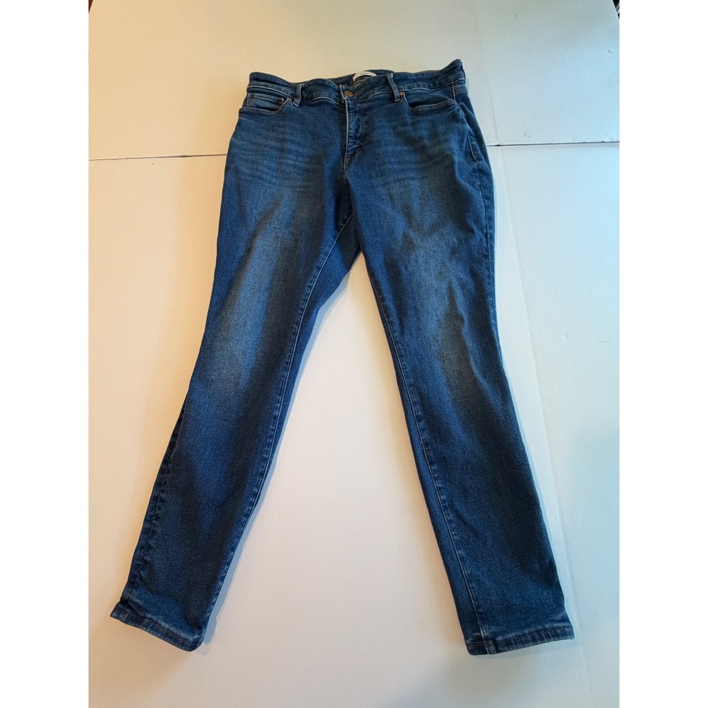 Loft Plus High‎ Waist Legging Jeans Womens 14 Blue Denim Skinny Slim Pockets